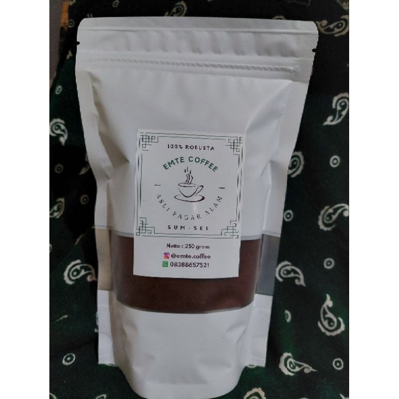 

Kopi Bubuk Robusta Asli PagarAlam (biji kopi petik merah) @250gr/bks