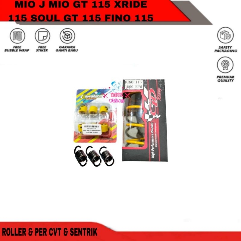 PAKET UPGRADE KIRIAN CVT ROLLER LOLER ROLER LORER KAWAHARA RACING+PER CVT CLD+SENTRIK/GANDA MIO J SO