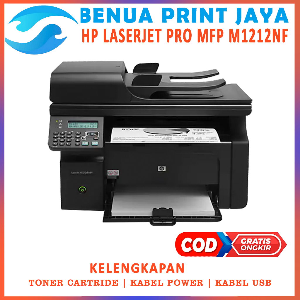 Printer Hp LaserJet M1212FN Print, Scan, Copy (Adf/F4)