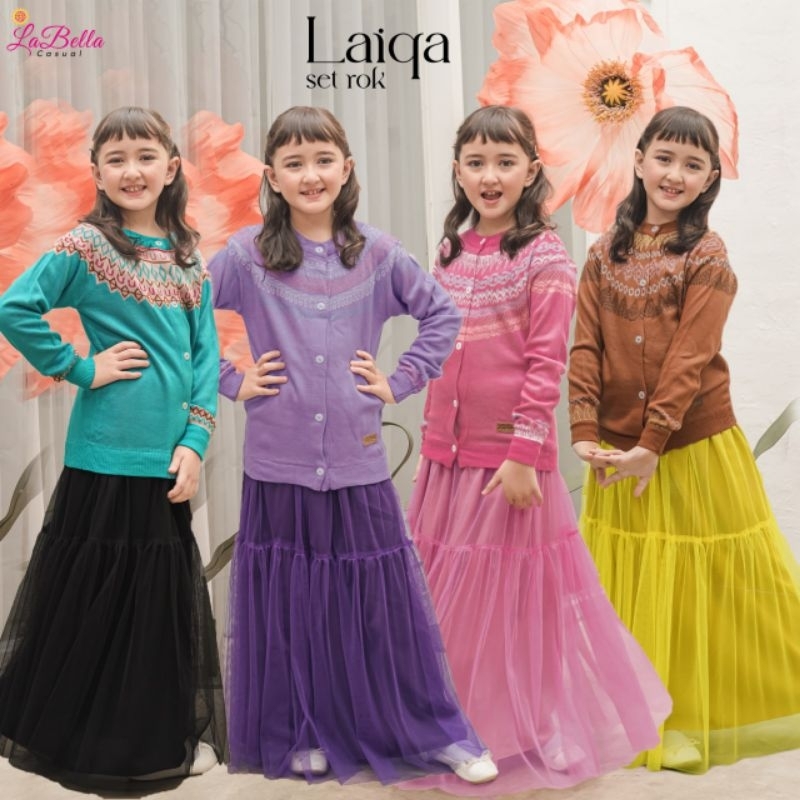 BAJU ANAK PEREMPUAN SET ROK TUTU LAIQA LABELLA USIA 4.5.6.7.8.9.10.11 TAHUN