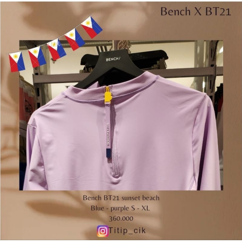 pre order bench x bt 21 army baju renang tangan panjang swimsuit ungu purple