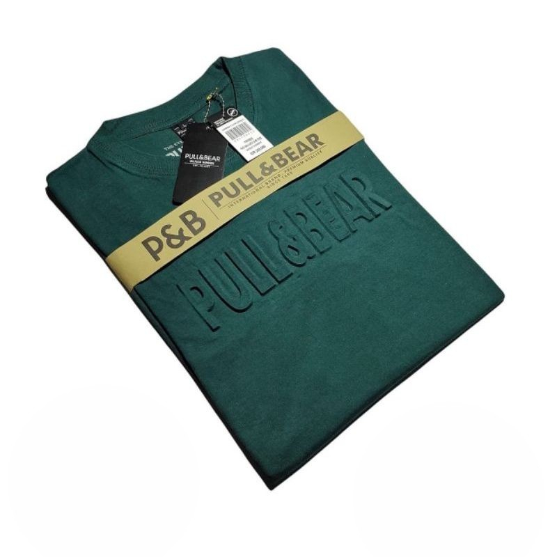 Kaos Pull and Bear Logo Timbul Embos Pria Wanita | Baju Kaos Distro Bandung