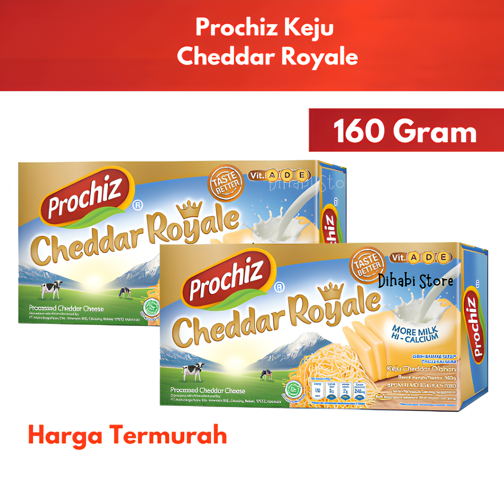 

Prochiz Cheddar Royale Keju Serbaguna Premium 160 Gram