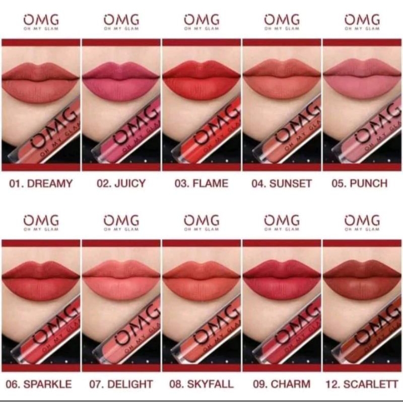 OMG OH MY GLAM Matte Kiss Lip Cream 3,5g / Lipcream OMG Bpom
