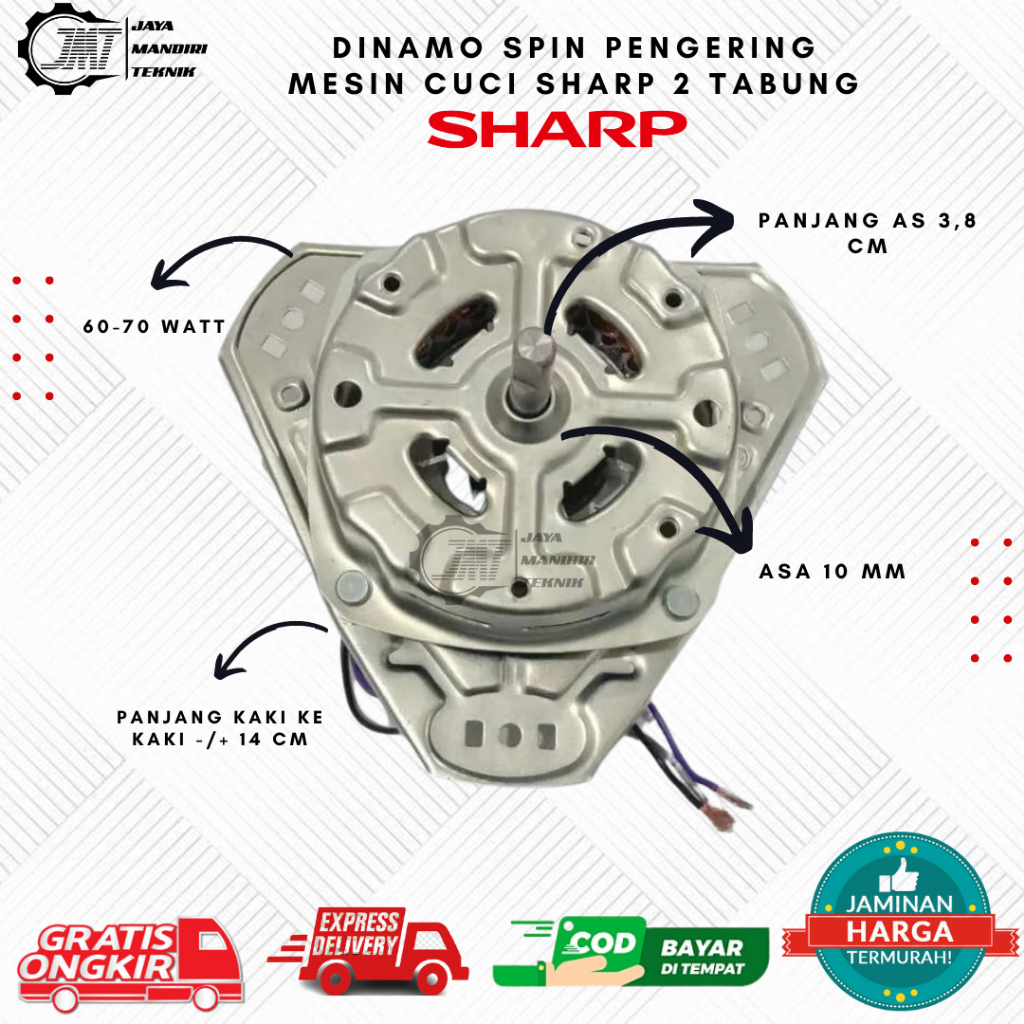 DINAMO SPIN SHARP | DINAMO PENGERING SHARP | DINAMO MESIN CUCI 2TABUNG SHARP | MOTOR SPIN SHARP