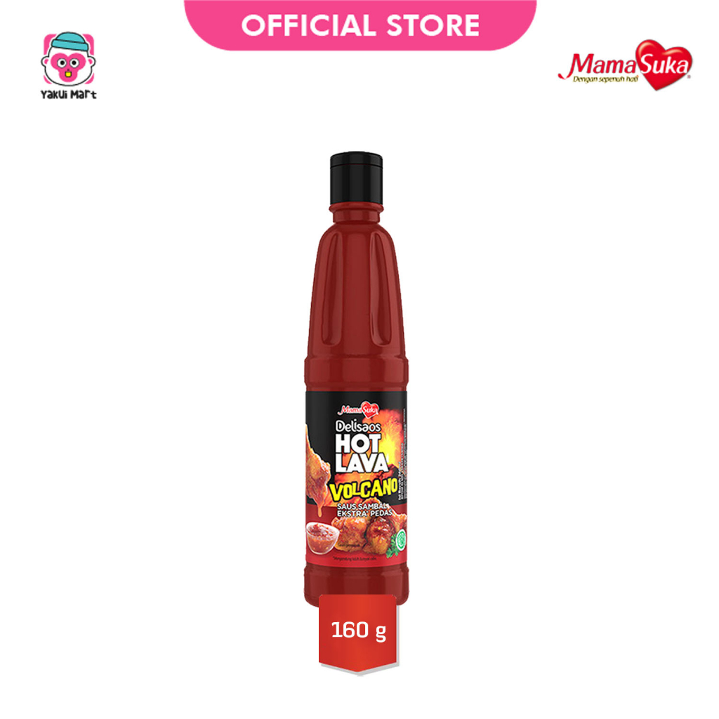 

⭐YAKUI MART⭐ Mamasuka Delisaos Hot Lava Volcano 160 ML Saus Sambal Extra Pedas Saos