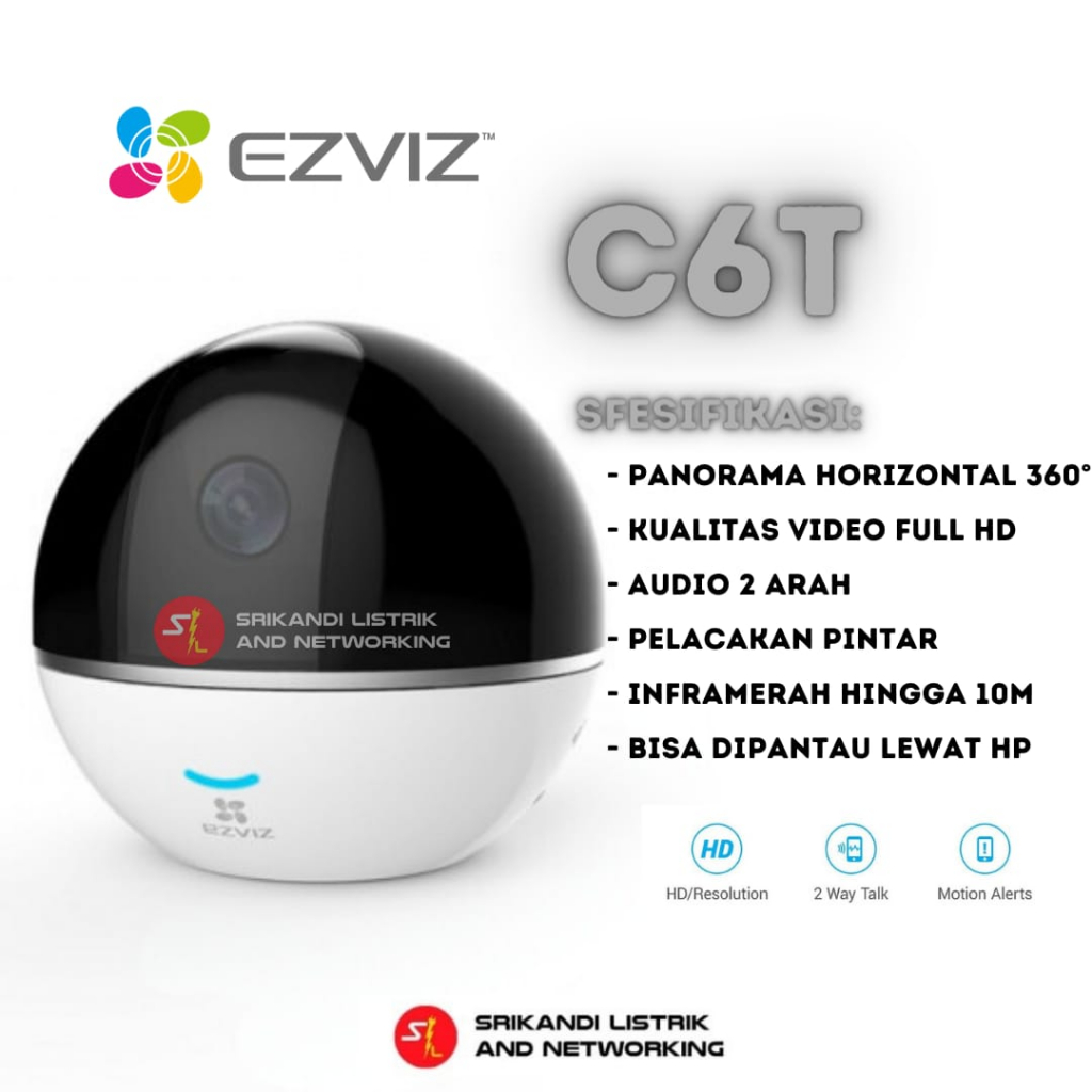 Kamera CCTV Indoor EZVIZ C6T/ camera cctv rumahan/ cctv 360 derajat