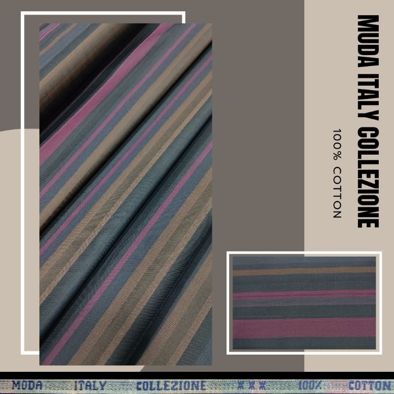 Kain Kemeja Motif Salur Kain Katun