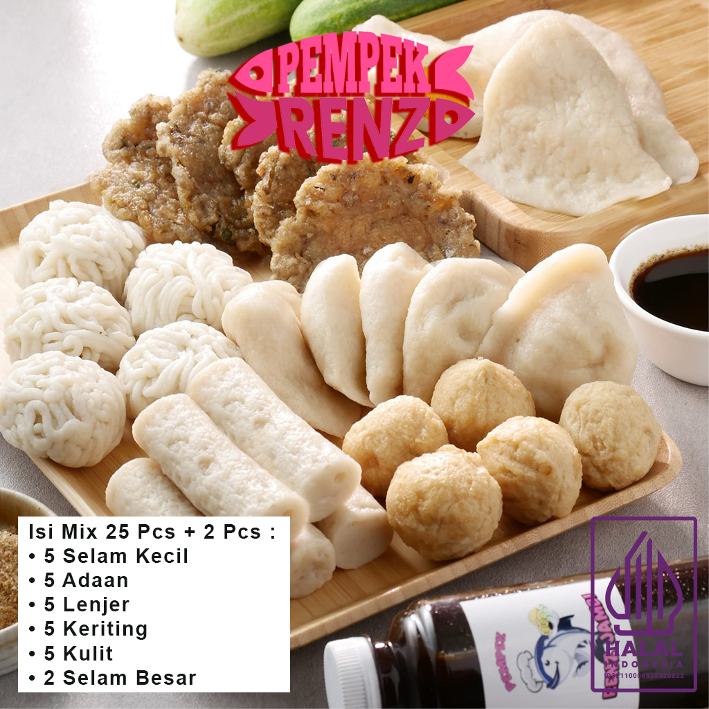

Pempek JAMBI Paket MIX D (isi 25pc Kecil + 2pc Selam Besar)