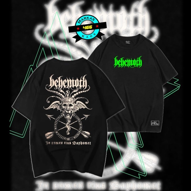 [Bisa COD] Kaos Lengan Pendek Kekinian / Kaos Sablon Campuran DTF dan Glow In The Dark Desain Behemo
