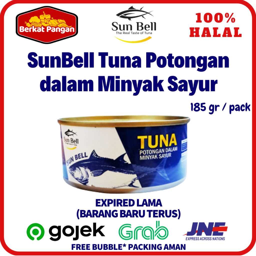 

SUN BELL Tuna Chunk in Vegetable Oil 185gr, Ikan Tuna Kaleng