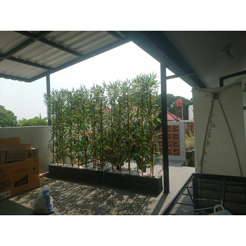 BAMBU PARTISI 2M/BAMBU PLASTIK BUNGA HIAS/TANAMAN HIAS PENYEKAT/BAMBU PLASTIK