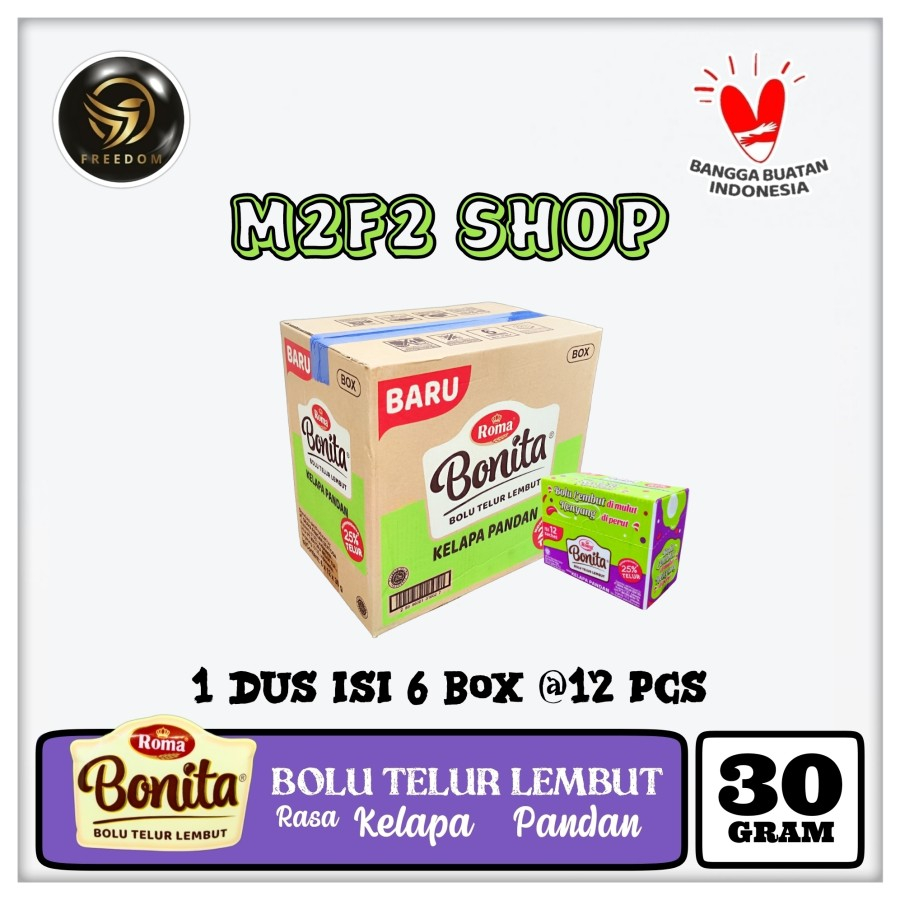 

Roma Bonita Cake Bolu Telur Lembut Rasa Kelapa Pandan - 30 gr (Kemasan Karton)
