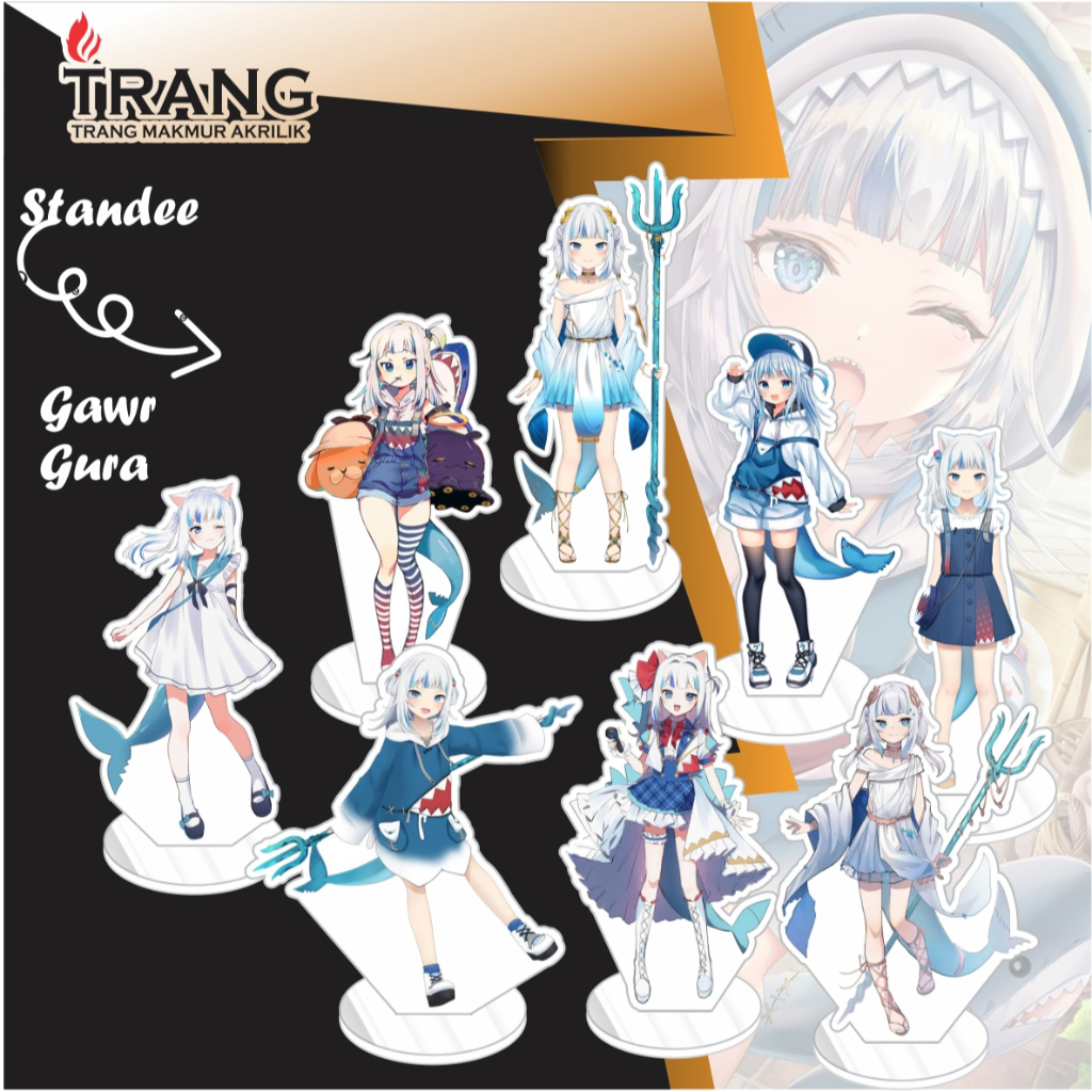 Standee Figure Akrilik Gawr Gura Hololive / Standing Action figure Acrylic Gawr Gura Hololive