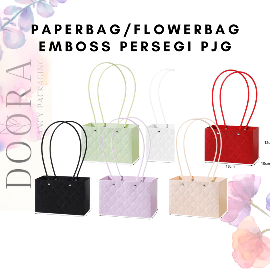 

Paper Bag Buket Bunga Persegi Panjang Emboss/Flower Bag/Flower Box/Bouquet Bag