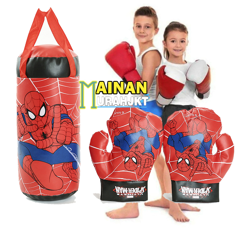 MAINAN ANAK MURAH SAMSAK TINJU YY106 SPIDERMAN ALAT BOXING ANAK BEROLAHRAGA TINJU