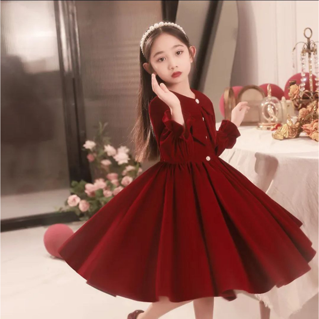 Dress anak Korea / Gaun pesta anak perempuan usia 6-10 tahun / Kids Qiara710 / Dress Christmas / Dre