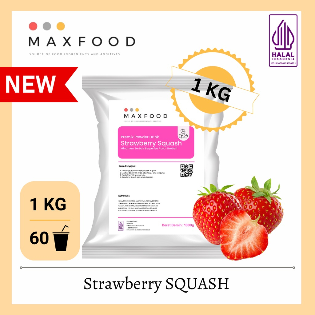 

Strawberry Squash / Bubuk Minuman Squash Rasa Stroberi ( 1kg )