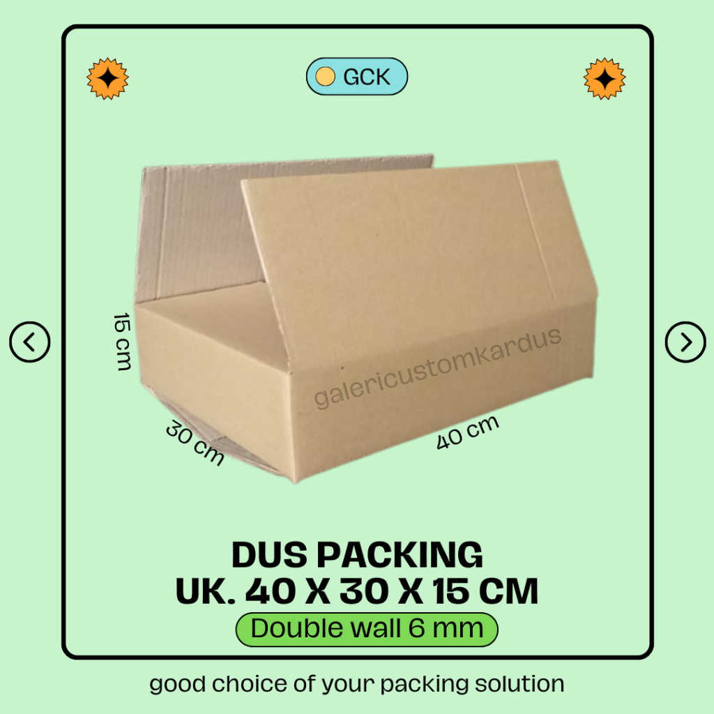 

(min. order 5)Kardus Packing/Dus Corrugated Besar Double Wall ukuran 40x30x15CM Baru