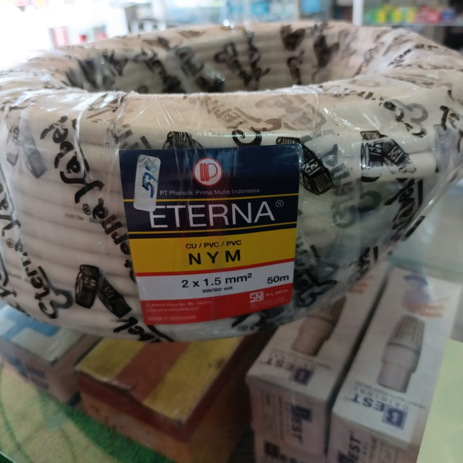 Kabel Eterna NYM Cu/PVC/PVC 2X1.5 mm² 50 meter