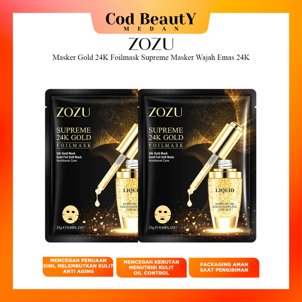 ZOZU SUPREME 24K GOLD SERUM MASKER WAJAH EMAS FOIL MASK