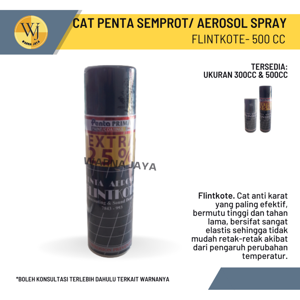 Cat Semprot Penta Flintkote 500 ML / Flinkote / Plingkut Anti Karat 500 CC / Cat Semprot Anti Karat