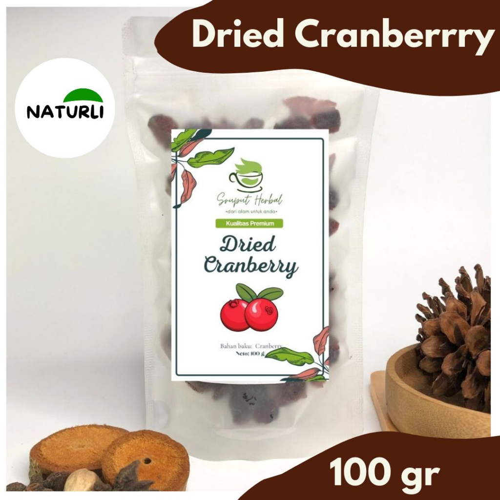 

100gr Dried Cranberry Unsweetened Kranberi Kering Premium Berkualitas