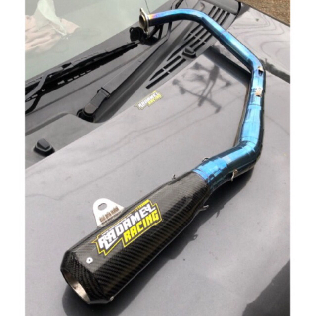 KOLONG BAWAH LEHER BLUE SILINCER FULL CARBON RADAMEL RACING KNALPOT CEPAT KLX 150 DTRACKER CRF WR 15