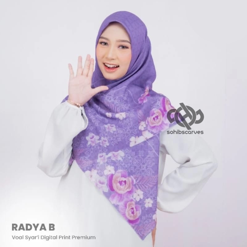 RADYA SERIES - Hijab segiempat Syari Voal motif Premium By Sohib Scarves