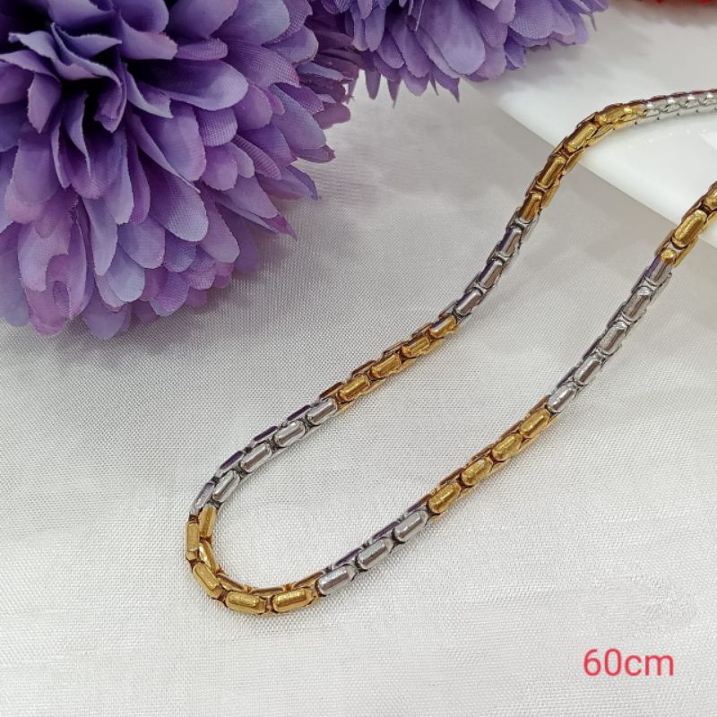 Kalung Titanium panjang 60cm kombinasi
