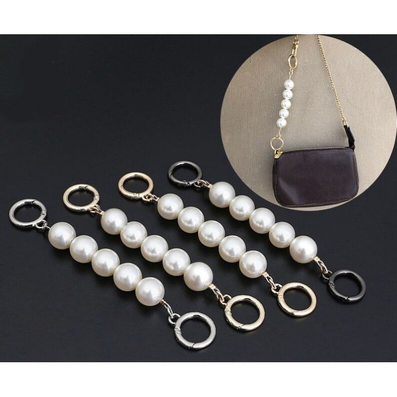 FANMY | zirrea strap chain 15cm | 1pc pearl purse chain strap extender | rantai sambung mutiara | ca