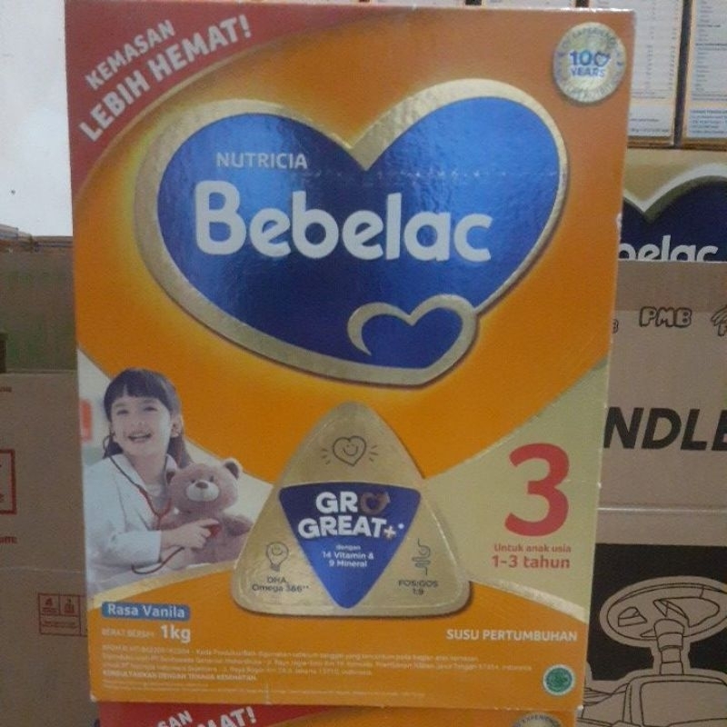 Bebelac 3 Vanilla 1000 g gr 1kg Susu 1-3 Tahun