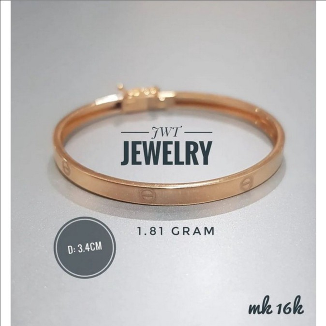 GELANG TANGAN EMAS ASLI KAKU BANGLE ANAK BAYI KARTIR LOVE FASHION CANTIK