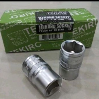 tekiro 17mm mata sok tekiro 1/2"×17mm anak kunci shock ringan hand socket 17mm