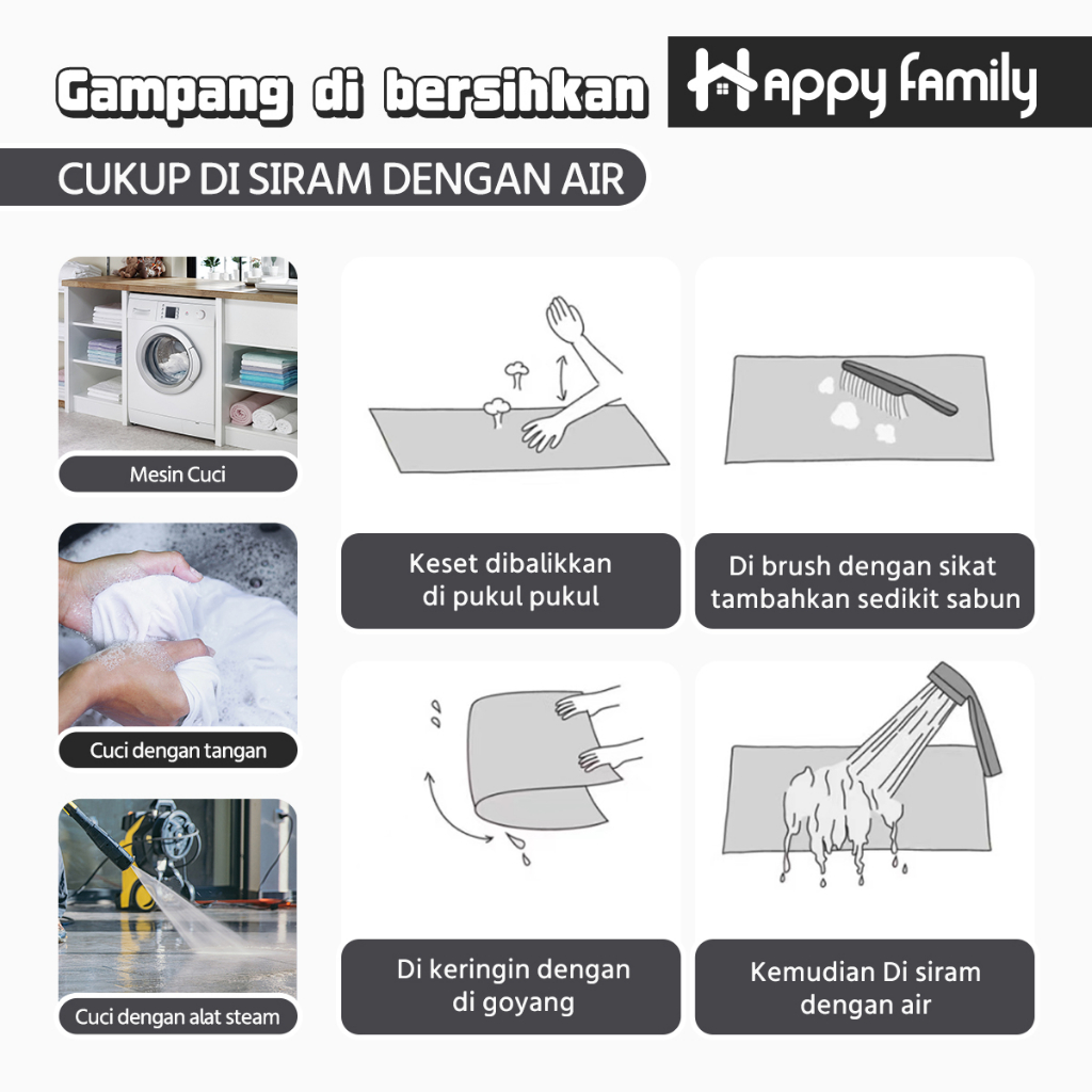 Happy Family Sajadah Turki Anti Slip Super Premium UK 70*110cm / Sajadah Sholat Bulu Motif Premium Import-8