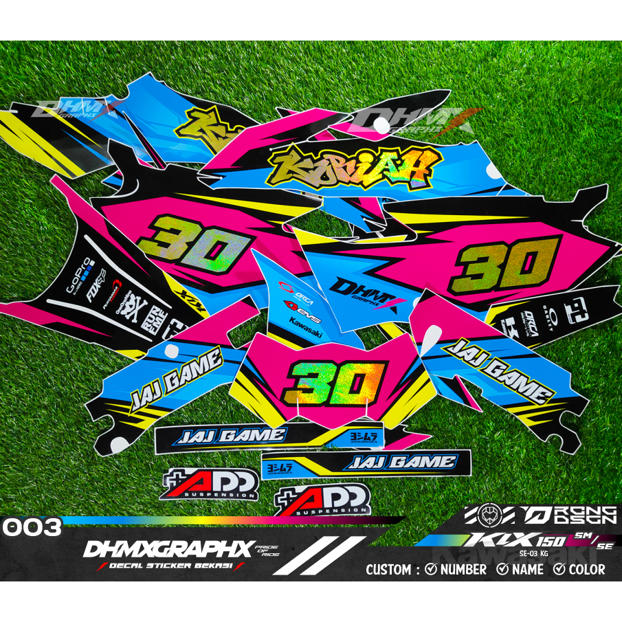 DHMX Decal Sticker KLX 150 SM SE 2023 (SE-03 S) kombinasi krom