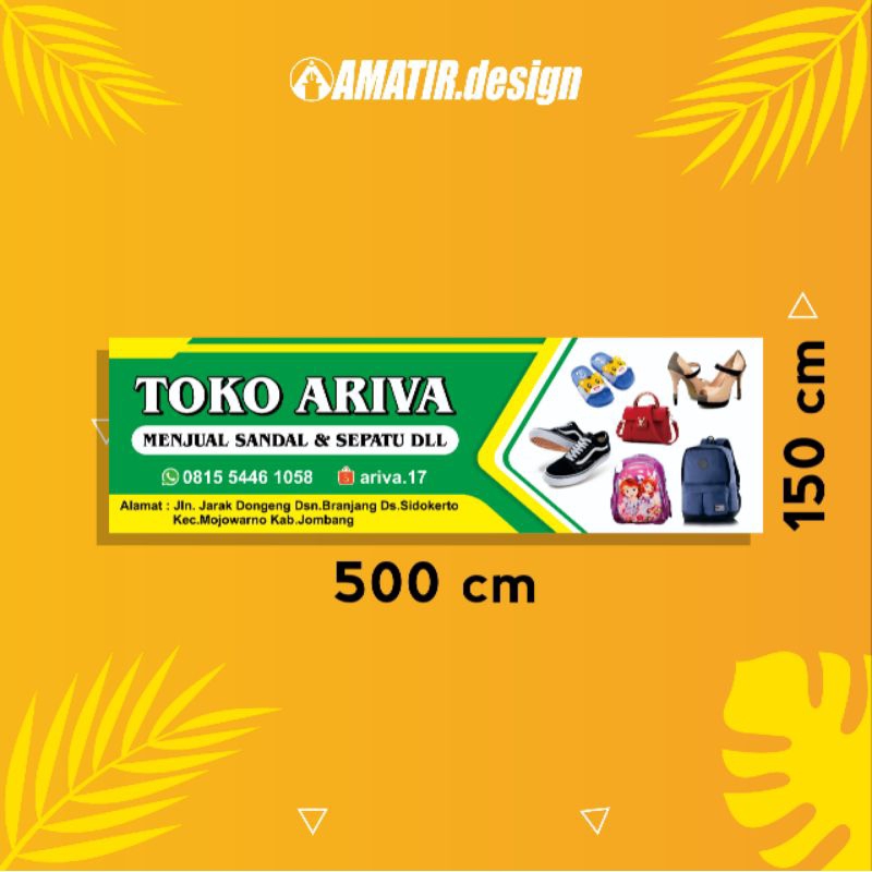 BANNER TOKO SEPATU, SANDAL & TAS DLL (150x500 cm)