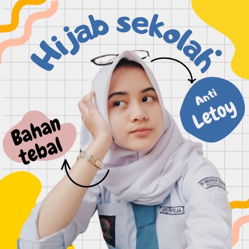 KERUDUNG SEKOLAH JILBAB SEKOLAH  HIJAB PARIS PREMIUM KERUDUNG SEGI EMPAT JILBAB SEKOLAH FAHION TERBA