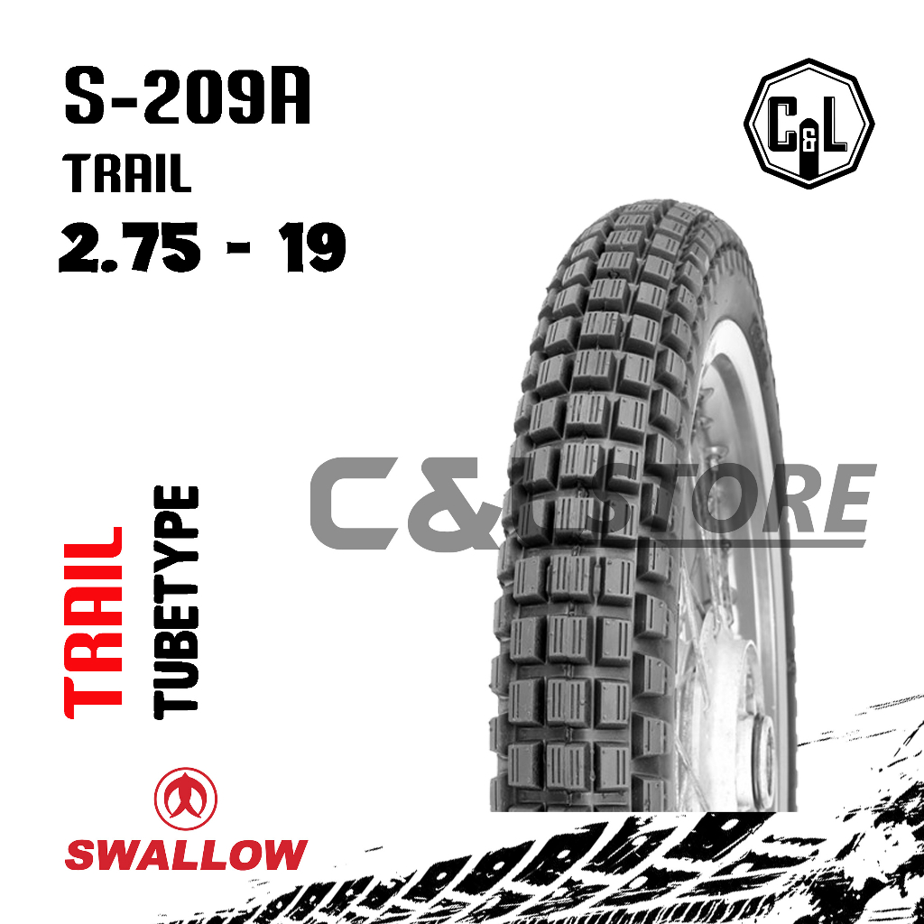BAN LUAR MOTOR SWALLOW 275-19 RING 19 S-209 TRAIL TUBETYPE