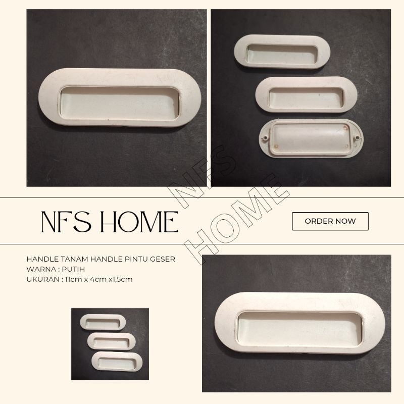 Handle Pintu Tanam Geser Sliding PVC Putih