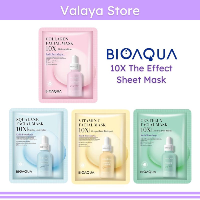 BIOAQUA Sheet Mask 10X The Effect Masker Wajah Skincare BPOM Whitening Anti-Aging Repair Moisturizin