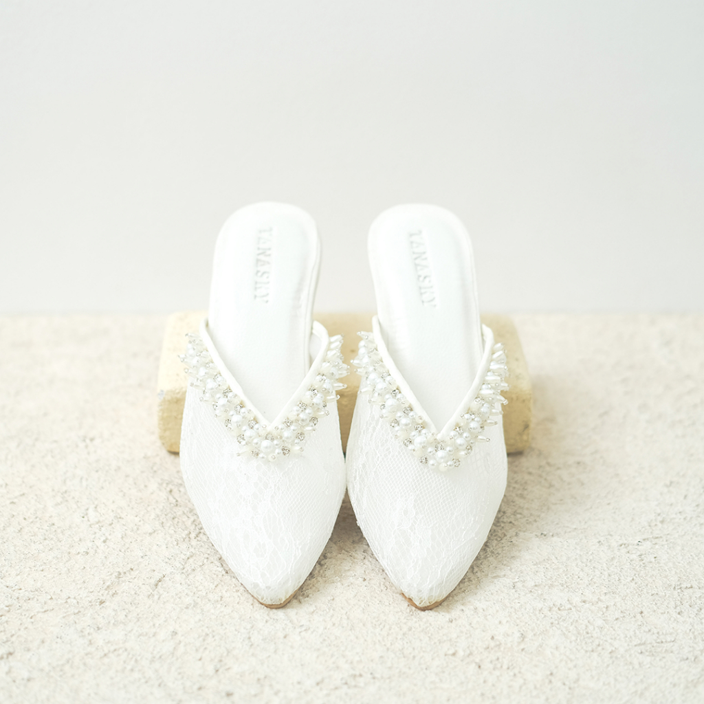 TANASKY - MARWAH WHITE Block Heels Wedding Shoes