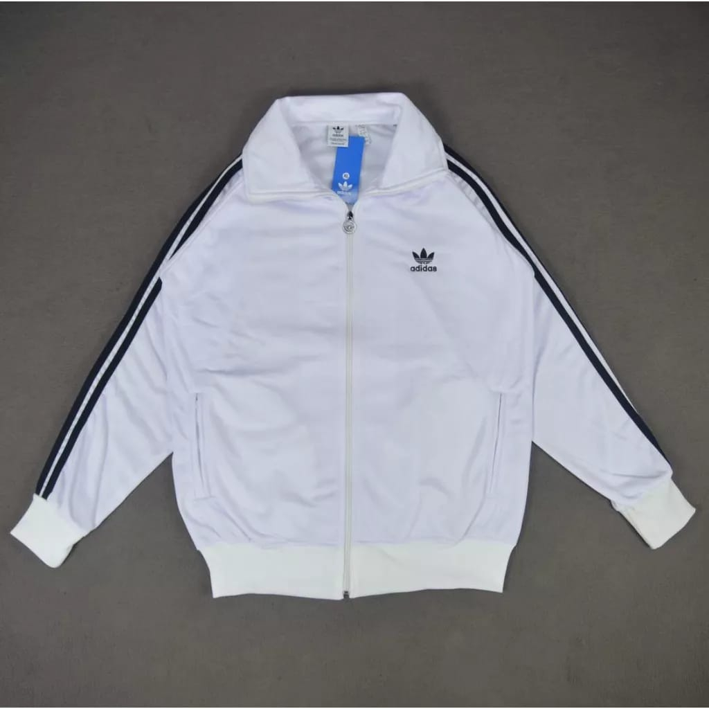 COD - Jaket Basic Pria Wanita Tracktop Adidas Putih Firebird Termurah Dan Terlaris