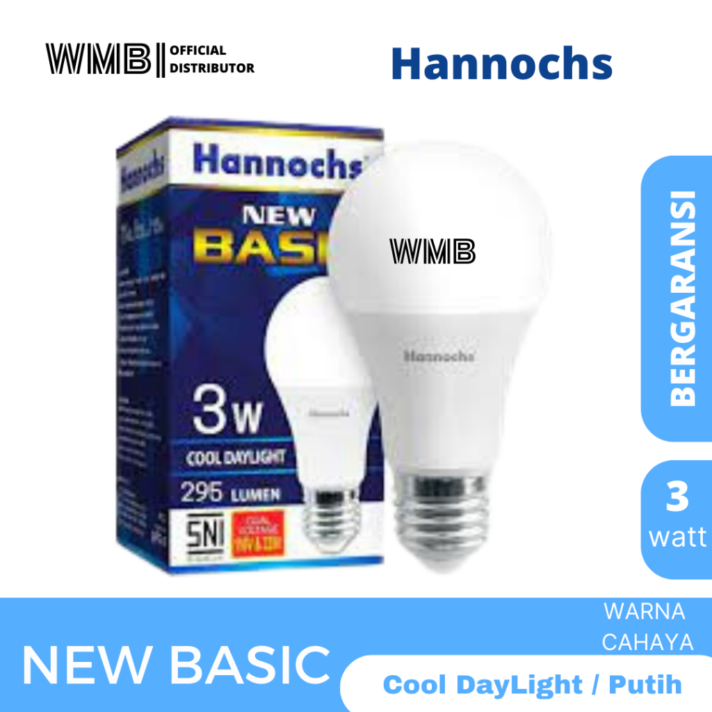 Lampu Hannochs LED New Basic 3W/Watt Cahaya Putih
