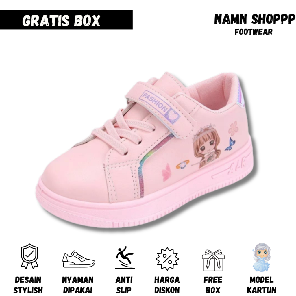Sepatu Anak Perempuan Cewek Wanita Kids Shoes Murah Sekolah TK SD Untuk Jalan Pesta Kondangan Main R