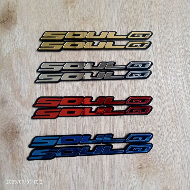 emblem mio soul GT timbul bahan akrilik sepasang
