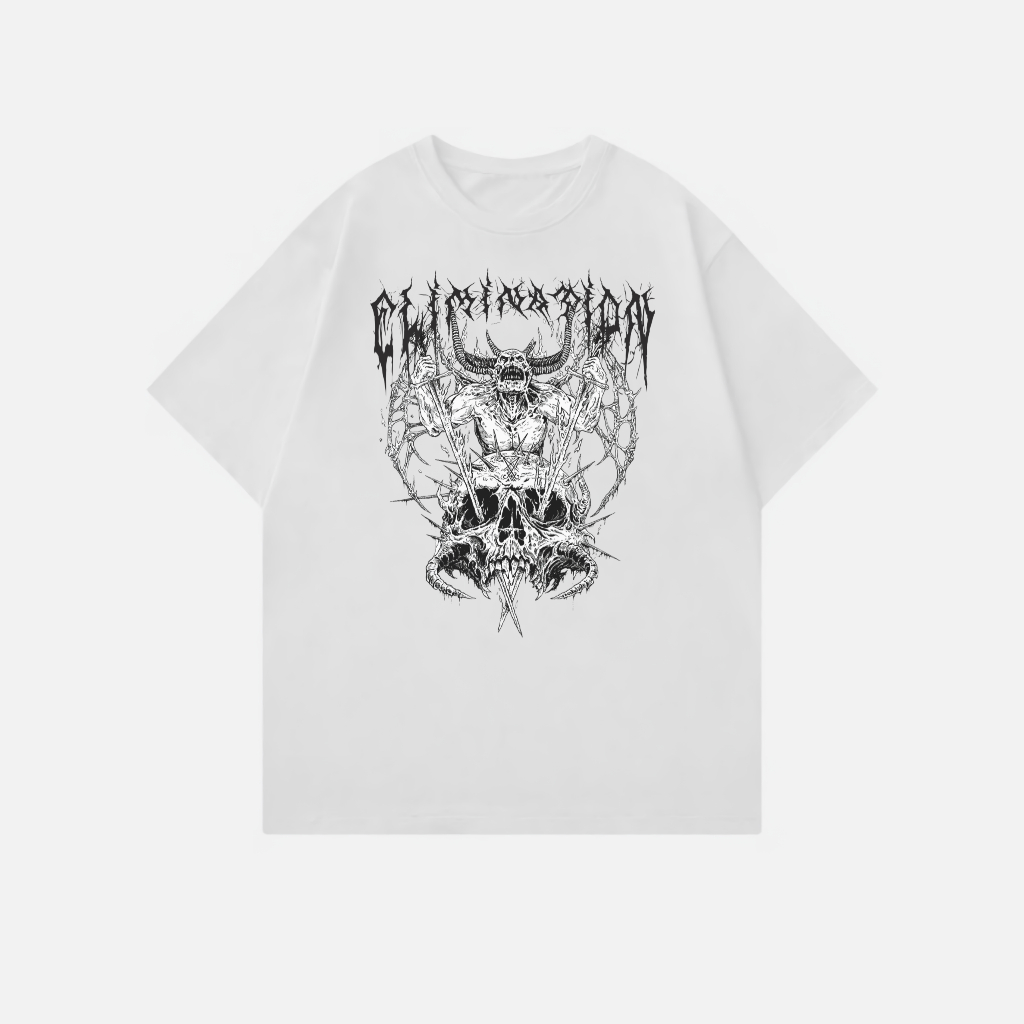 1SECOND Kaos Distro Metallic ELIMINATION/T-shirt Pria Metal Akar/Baju Kaos Skull Elimination Vers/1S