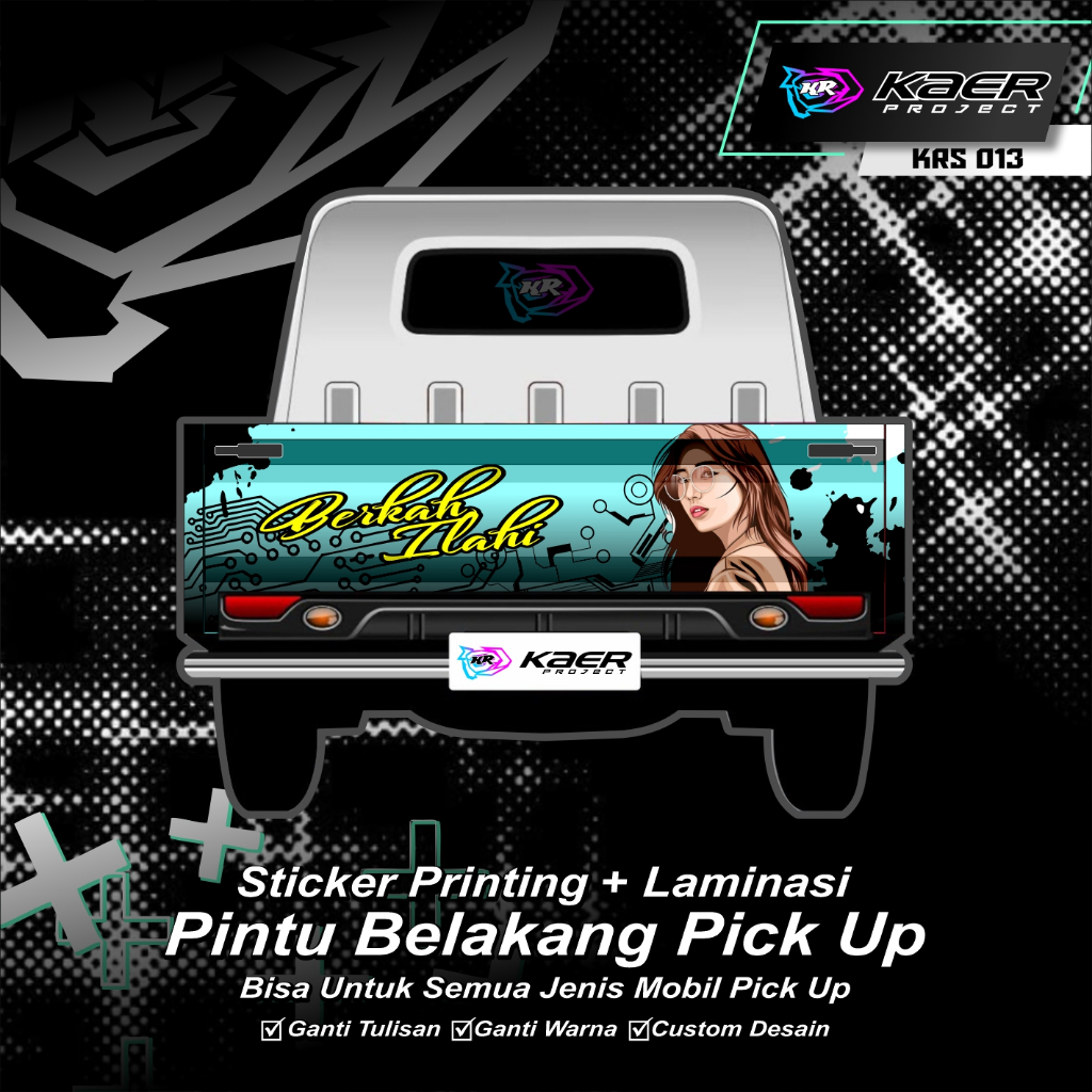 Decal Setiker Sticker Bak Belakang Pick Berkah Ilahi Sticker Mobil ALL Pick Up Bisa Requet Custom De