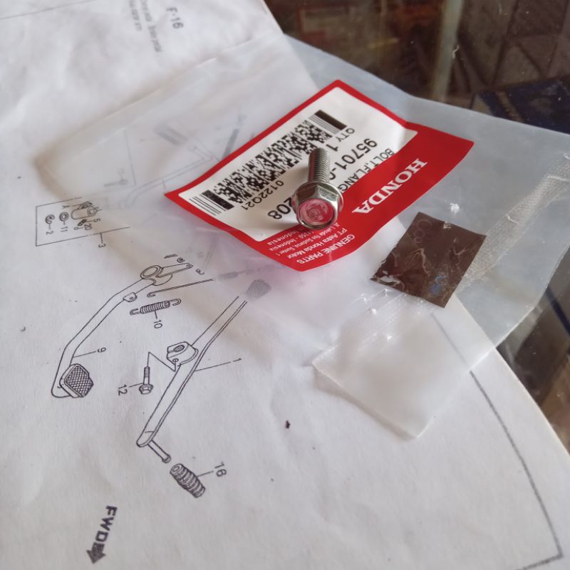 baut pedal perseneling honda win 100 grand supra prima star legenda cb s90 original