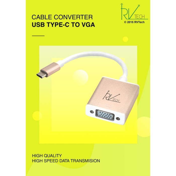 RVTECH CONVERTER TYPE-C TO VGA / VGA Female ke USB 3.1 Type C